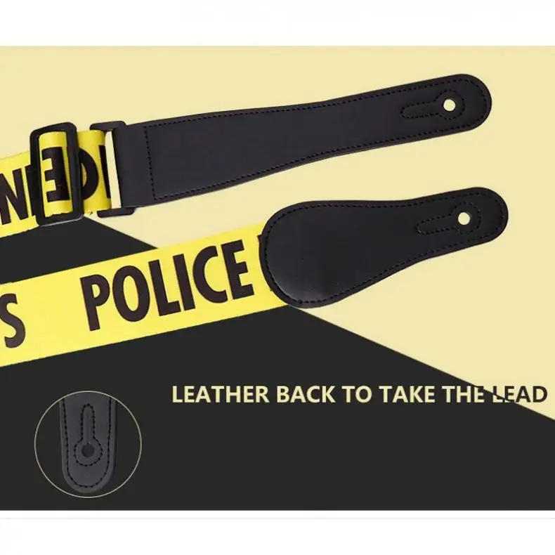 Регулируемый желтый ремешок для гитары полицейская строка с узором слов