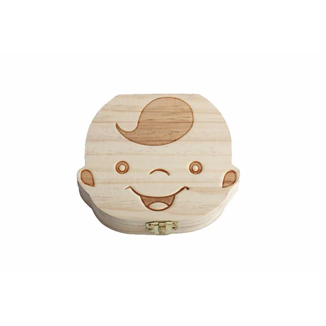 Espagnol anglais bébé cadeau créatif bois fille garçon dent organisteur boange ensector вмятина caduques stockage|Коробки и