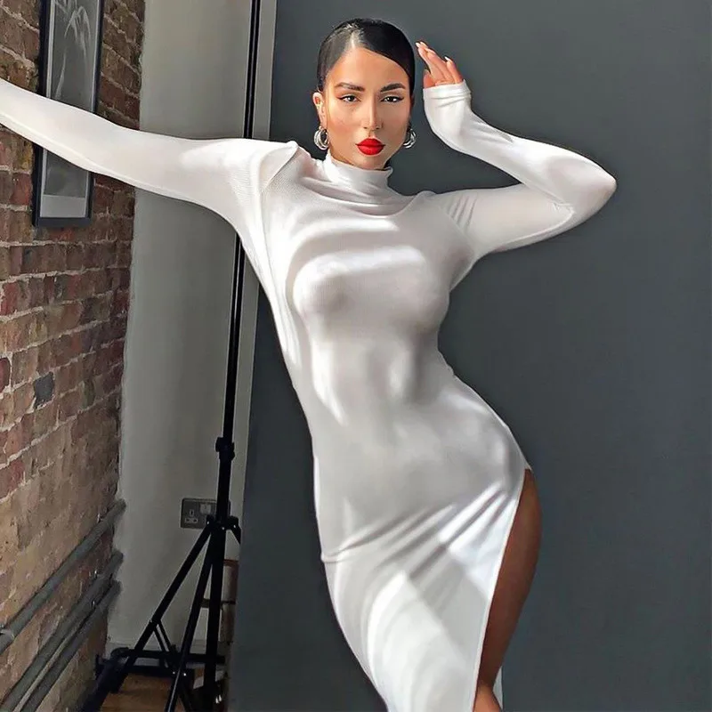 Осень 2020 облегающее вечернее платье с открытой спиной женское соблазнительное