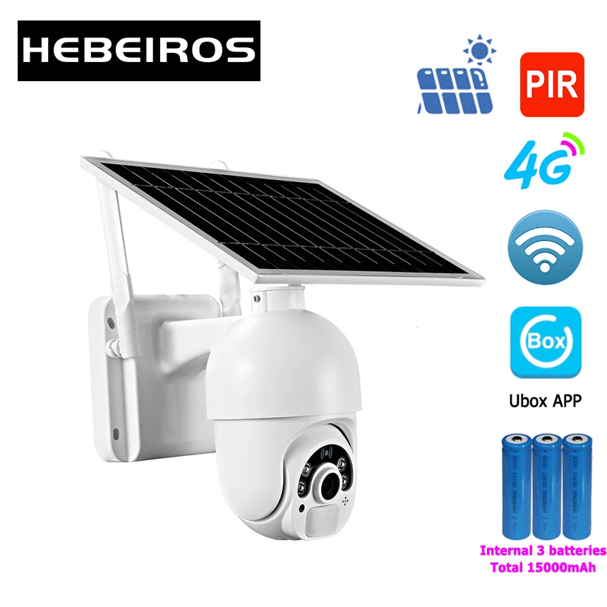IP камера Hebeiros HD1080P уличная Водонепроницаемая беспроводная на солнечной батарее