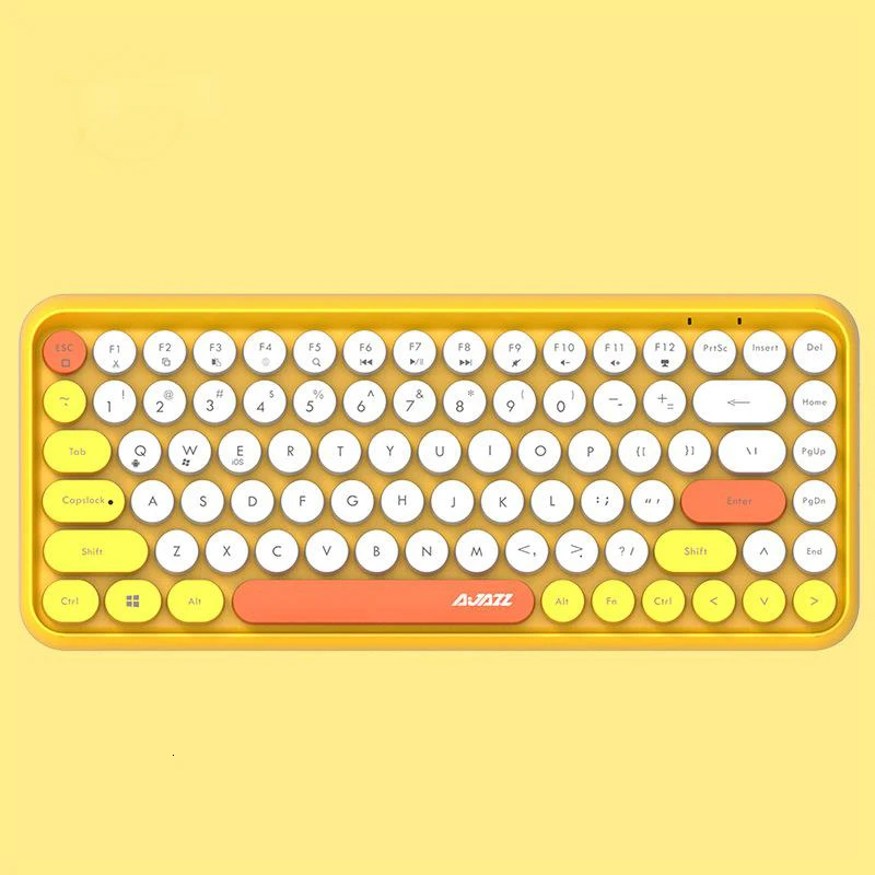 JellyComb Bluetooth клавиатура ретро круглая Keycap пластиковая панель красочная граница