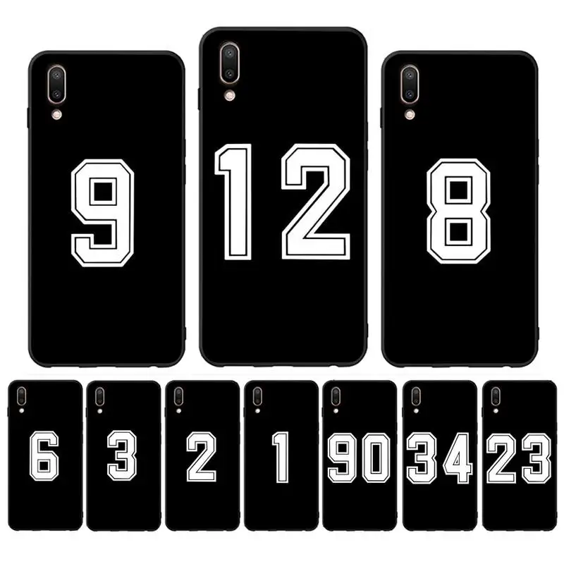 

Football Lucky number Phone Case Case For Oppo Reno Realme C3 6Pro Cover For vivo Y91C Y17 Y19
