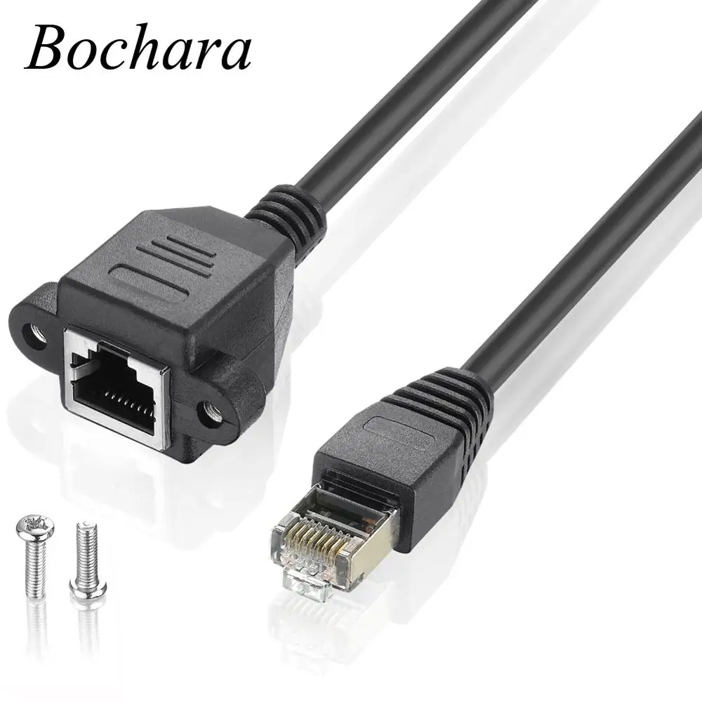 Удлинительный кабель Bochara Cat 6 RJ45 штекер гнездо Ethernet LAN двойное экранирование с
