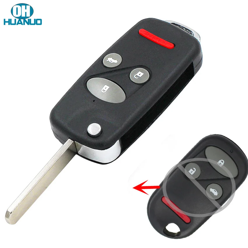 Модифицированный складной дистанционный ключ-брелок с 4 кнопками чехол для Honda