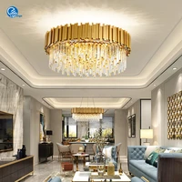 new modern design goldblack luxury crystal chandeliers led pendant ceiling light for living room hotel hall decor hanging lamp