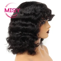 loose deep wave wig with bangs cheap human hair wigs for black women brazilian hair wigs glueless full machine wigs