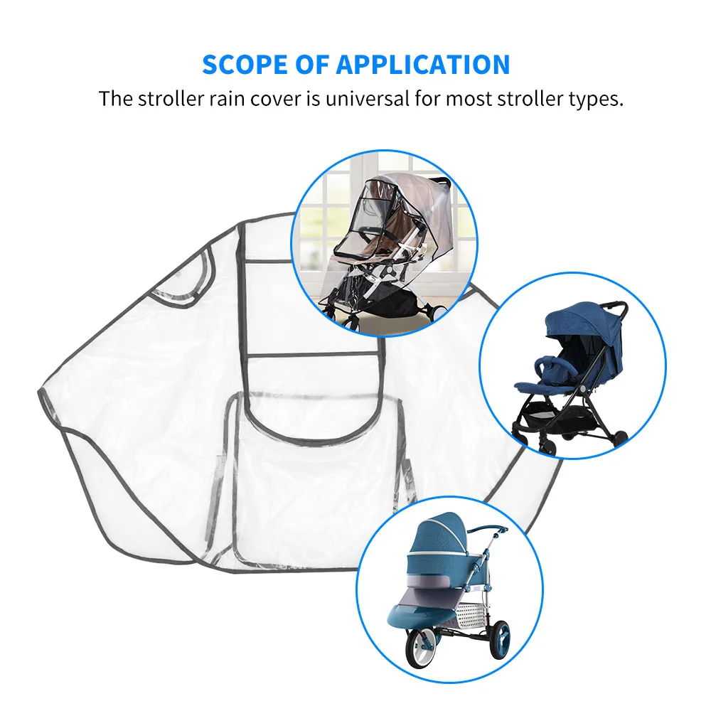 

Аксессуары для детской коляски прозрачный водонепроницаемый чехол от дождя защита от ветра и пыли молния открывание для детской коляски s к...