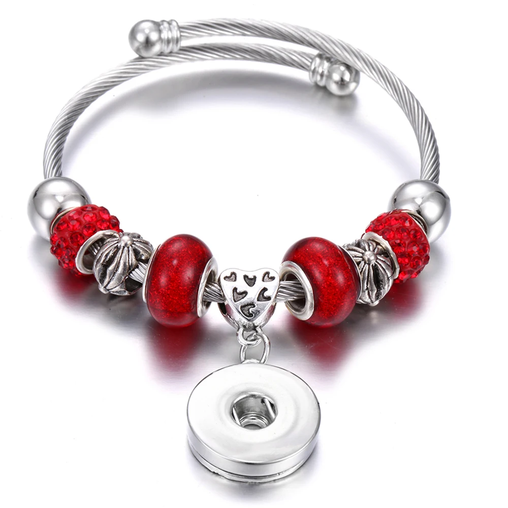 Новый браслет с защелкой 18 мм металлический кнопками Слон Сова бисерный