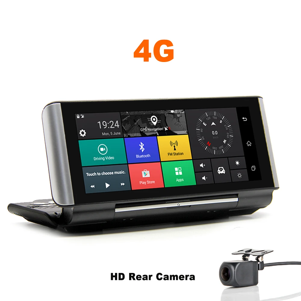 Bluavido 7 дюймов 4 г Автомобильный dvr камера gps FHD 1080 P Android Dash Cam навигация ADAS автомобильный видеомагнитофон двойной объектив с обратным изображением - Название цвета: 4G