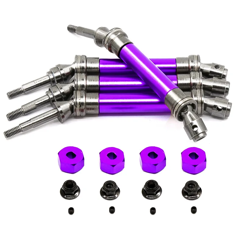 SAINLOER-eje de transmisi&oacute;n de Metal para coche de control remoto, eje de transmisi&oacute;n delantero y trasero CVD para Traxxas Slash 4X4 1/10 RC, accesorio de juguete, 4 Uds.-1
