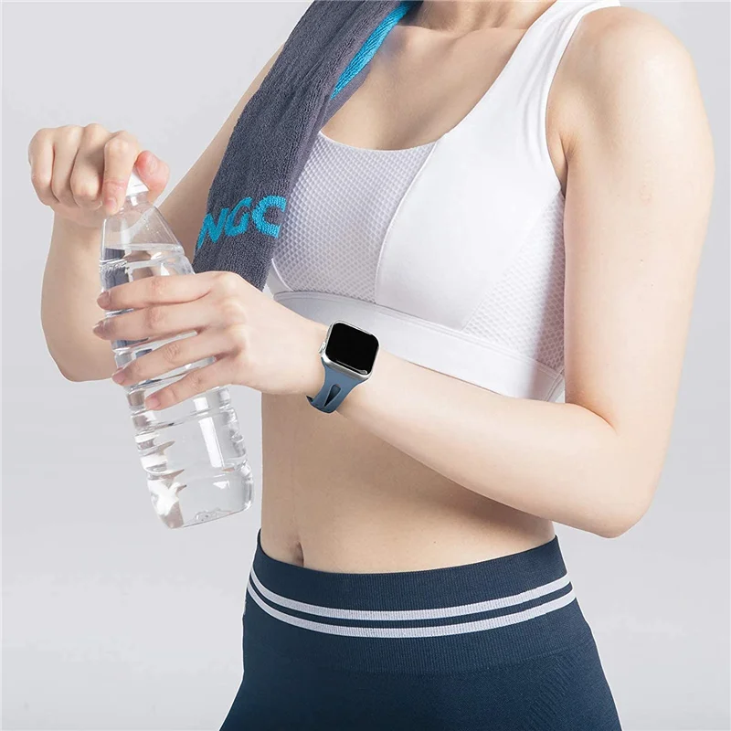 Slim Sport Strap For Apple Watch Band 38mm 40mm 41mm 42mm 44mm 45mm Silicone Watchband Bracelet For IWatch Series 7/6/SE/5/4/3/2