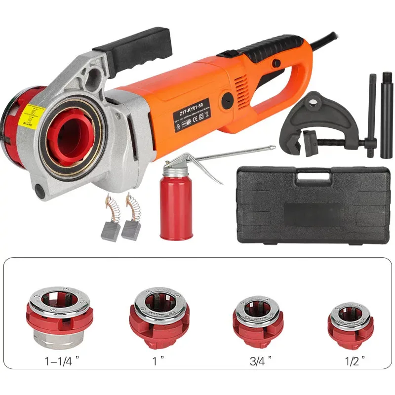 

2300W Portable Hand-Held Electric Pipe Threading Machine Household Hinged Plate Galvanized Pipe Threading Tool