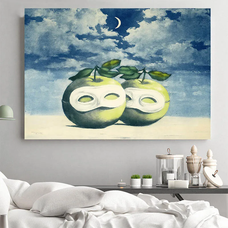 Абстрактные фигуры Зеленое яблоко глаз разъем живопись холст печати плакат с