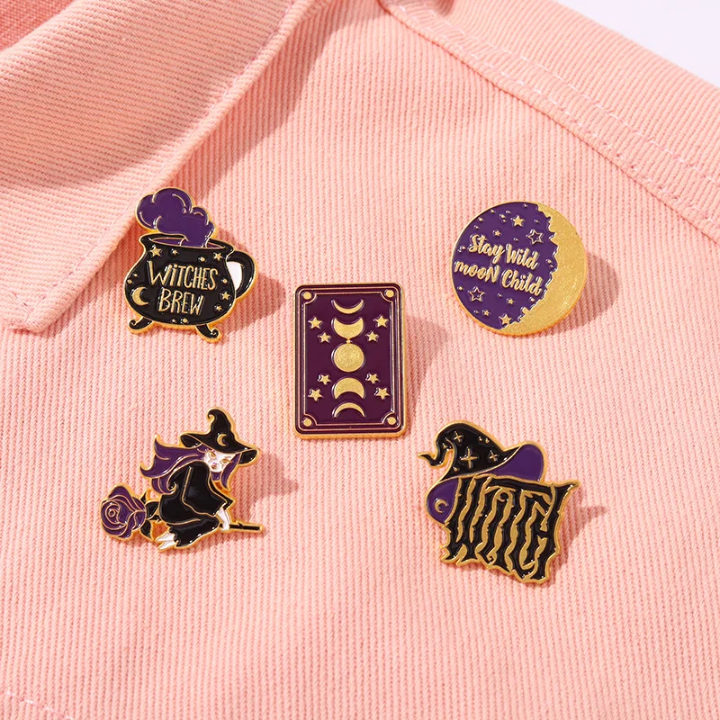 Волшебная серия брошь из сплава мультяшный милый значок ведьмы в форме краски