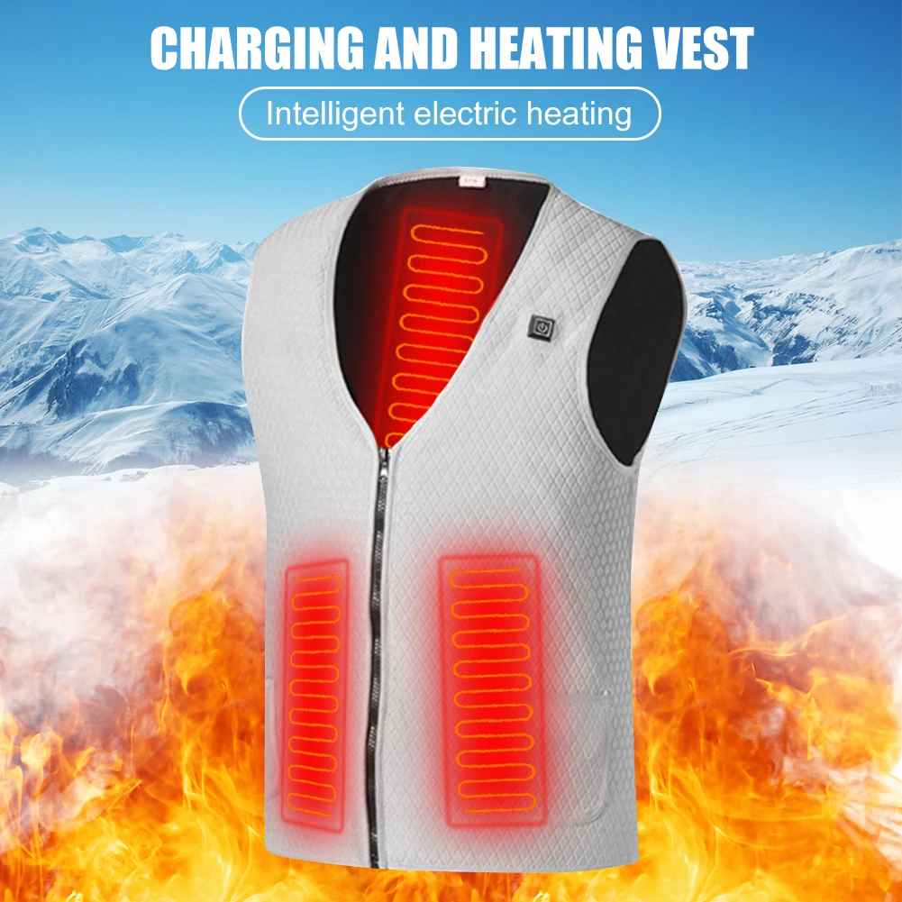 

Winter Outdoor Camping Heating Vest USB Charging Electric Heating Vest Skiing Fishing Hiking Warm Jacket Waistcoat