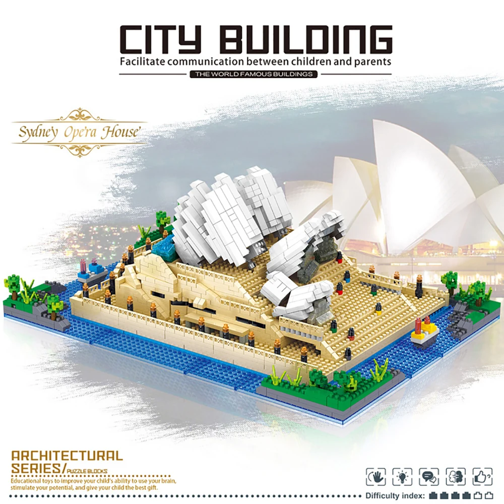 

2552Pcs Sydney Opera House Australia Building Blocks DIY Educational Toys Famous Architecture Micro Bricks for Kids Adults