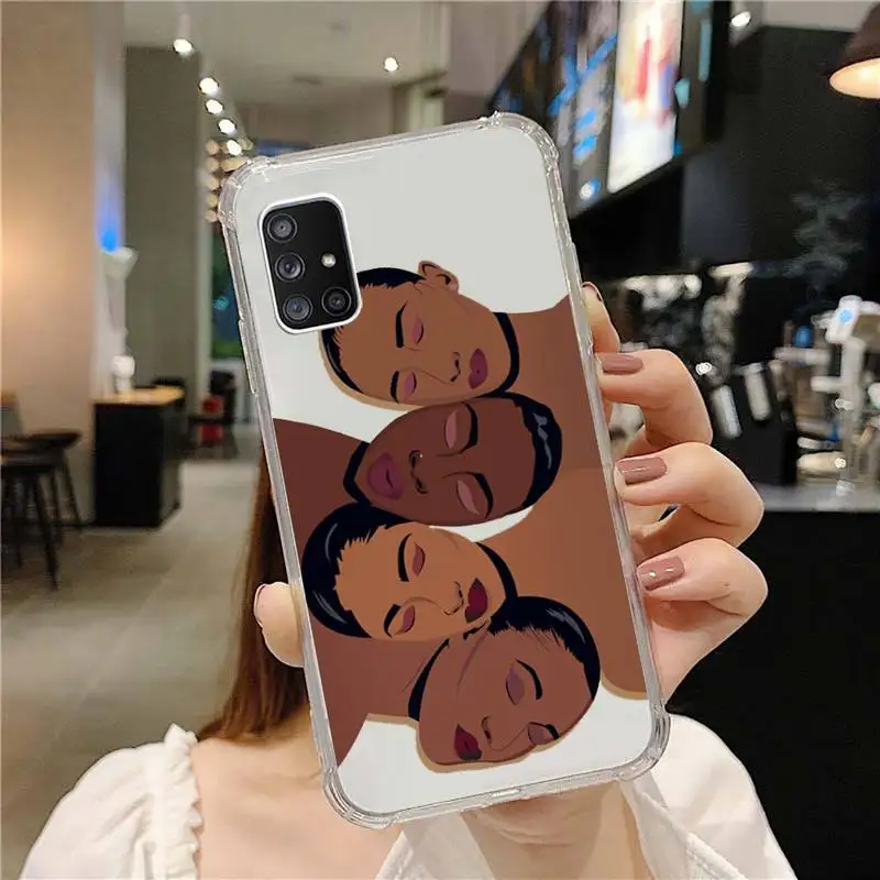 

Abstract design sexy girl Phone Case Transparent For Samsung S A M J 21 20 50 30 60 5 7 51 71 90 11 10 J710 e p PLUS Prime 5G