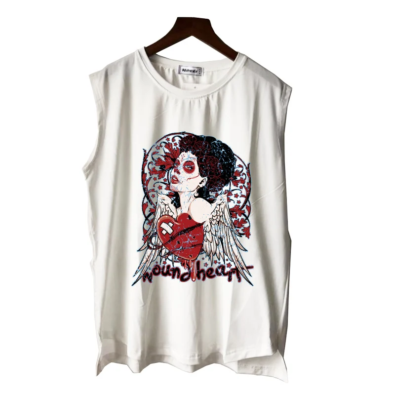 Топы на бретельках с принтом Крылья ангела смерти для мужчин женщин мальчиков и