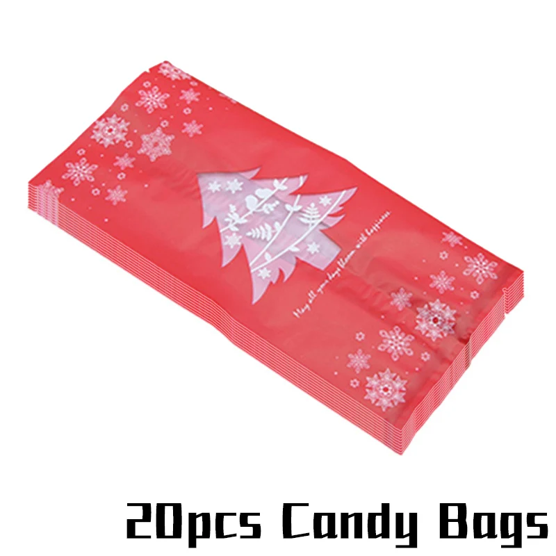 20pcs plastic bagA Рождественские украшения, подарочные пакеты, год, Noel, рождественская елка, Упаковочная Сумка, navidad, коробка для конфет, рождественские украшения для дома - Цвет: 20pcs plastic bagA