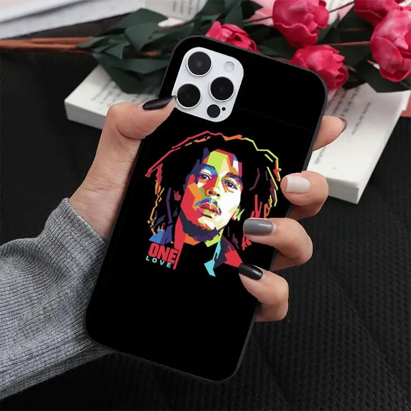 

Bob Marley Phone Case for iPhone 7 8 11 12 Pro X XS XR Samsung A S 10 20 30 51 Plus pro Max mobile bags