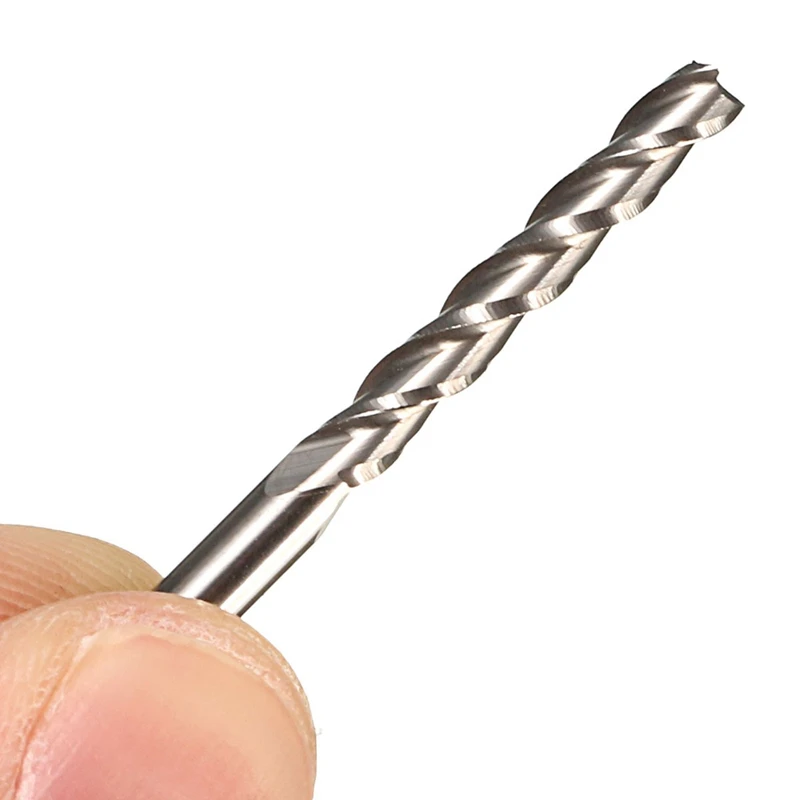 1Pc 1/8" Helical Milling Cutter Cutting 3 Flute Router Bits For Acrylic Wood Plastic Tools 22mm x 3.175mm |
