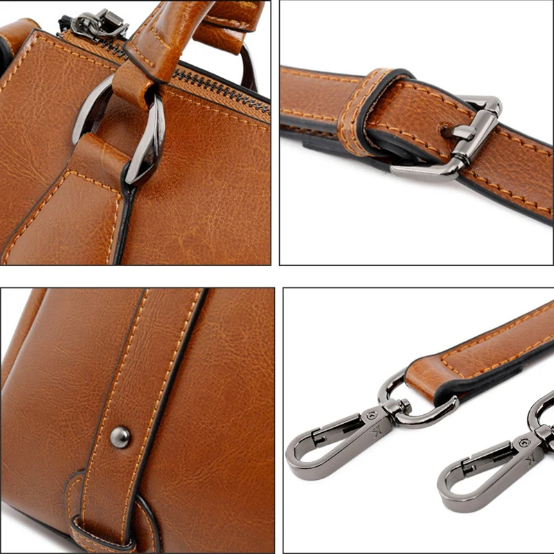 

Female Retro Casual Handbag Women's Designer Leather Lady Shoulder