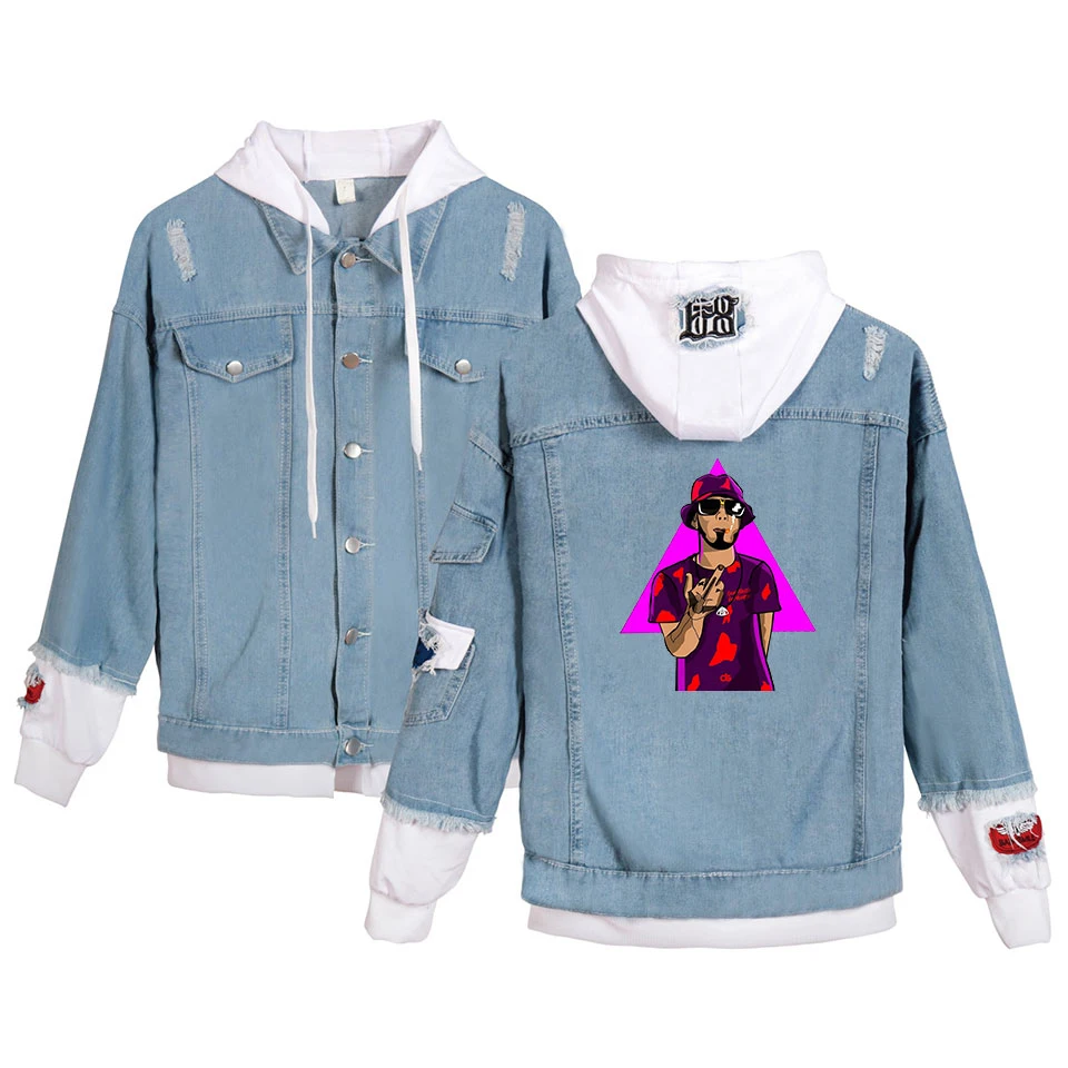 

Anuel AA Spring Autumn Winter New 2019 Women Pockets Long Sleeves Jeans Coat Outwear Wide Denim Jacket