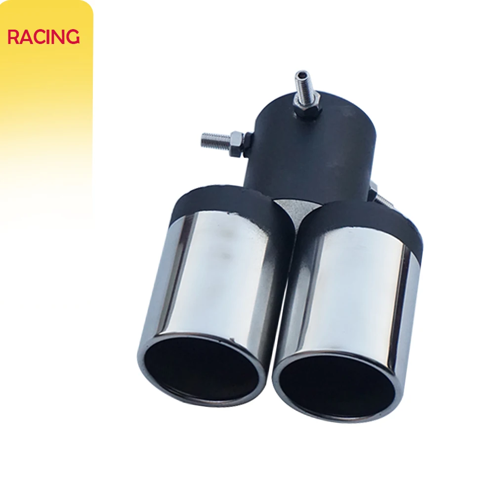 

Наконечник выхлопной трубы, глушитель выхлопной трубы, плоский универсальный, прямой, из нержавеющей стали, с двойным выходом, 63 мм