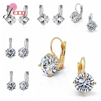 stylish geometric 925 sterling silver jewelry drop earrings for women girls party birthday gifts aaa cubic zirconia accessories