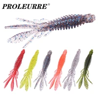 10pcslot fishy smell silicone shrimp soft bait 7cm 2 1g floating swim jig wobblers fishing lures attractive with salt worm lure