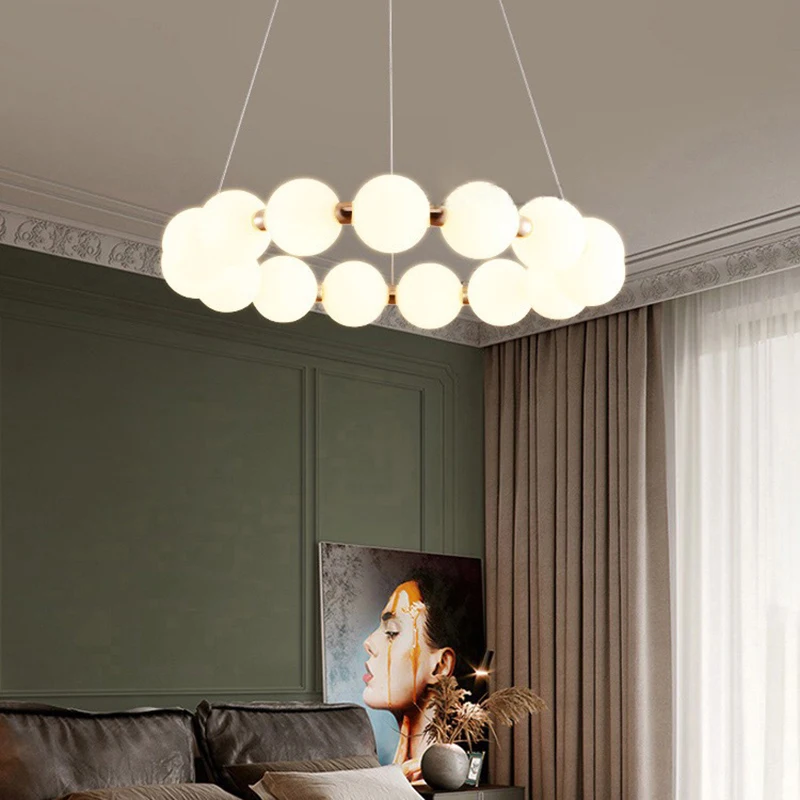 Goede Nordic Parel Serie Lampen En Lantaarns Moderne Persoonlijkheid Woonkamer Decoratie Led Kroonluchter Creatieve Bar Slaapkamer Din