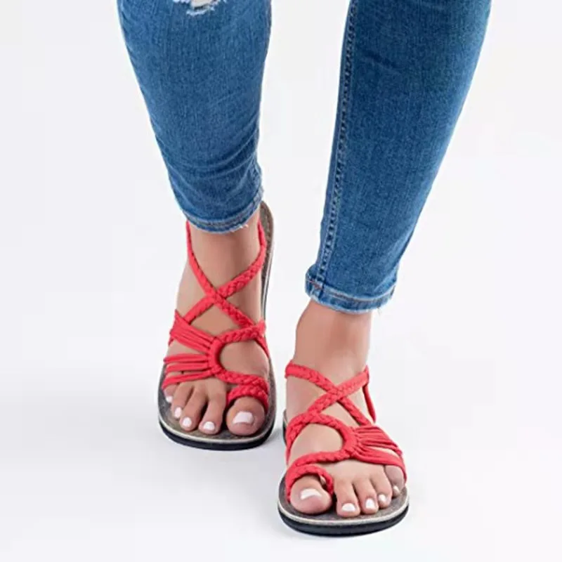 

Women Sandals Flip Flop Summer Woman Cross Flats Ladies Mixed Color Women's Casual Female Sewing Beach Shoes Plus Size