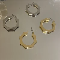 origin summer minimalist geometrical polygon dangle earring for women girls gold silver color metal hollow out earring jewelry