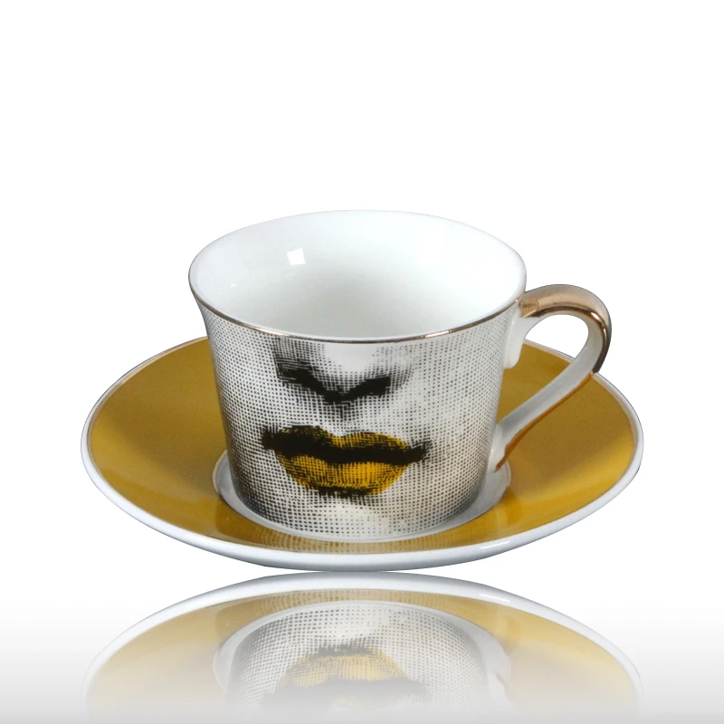 cup and saucer Модный мианский дизайн Lina Cavalieri, кофейник, молочный горшок, сахарный горшок, Классические Вечерние столовые приборы, Забавный домашний чайник, банка для молока - Цвет: cup and saucer