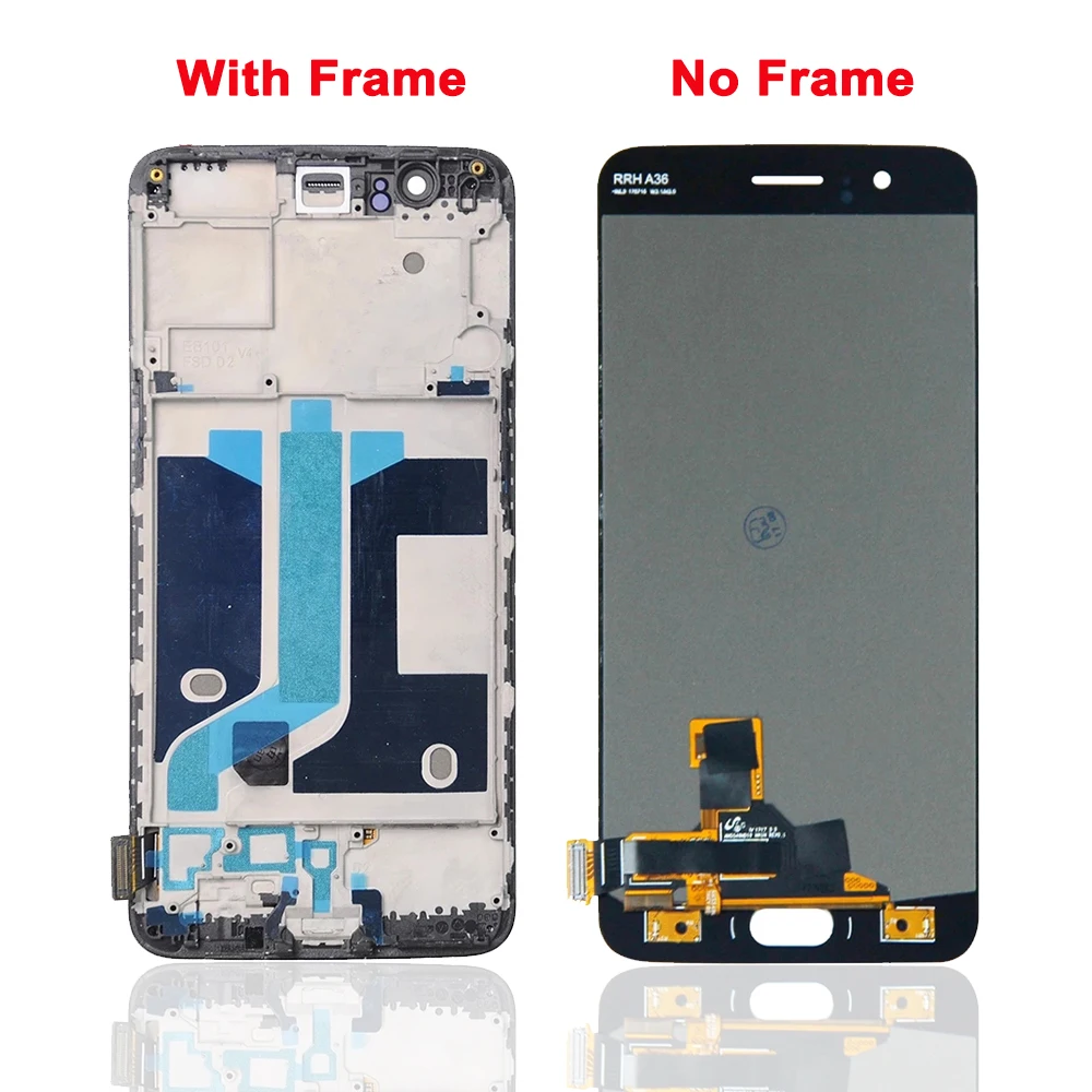 Peças de Reposição com Quadro para Oneplus Montagem da Tela Lcd para 1 + 5 Testado Super Amoled Display Lcd 5 Toque 100% 5.5 3 reposição com quadro para oneplus 5 lcd montagem da tela toque