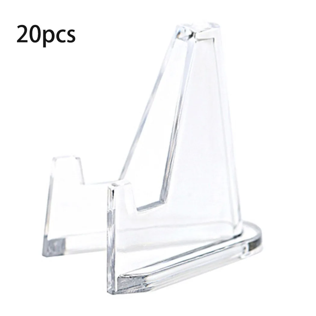 

20Pcs Plastic Coin Display Stand Clear Round Square Case Capsules Holder Easel Suitable For Challenge Coin Medal Frame Photo