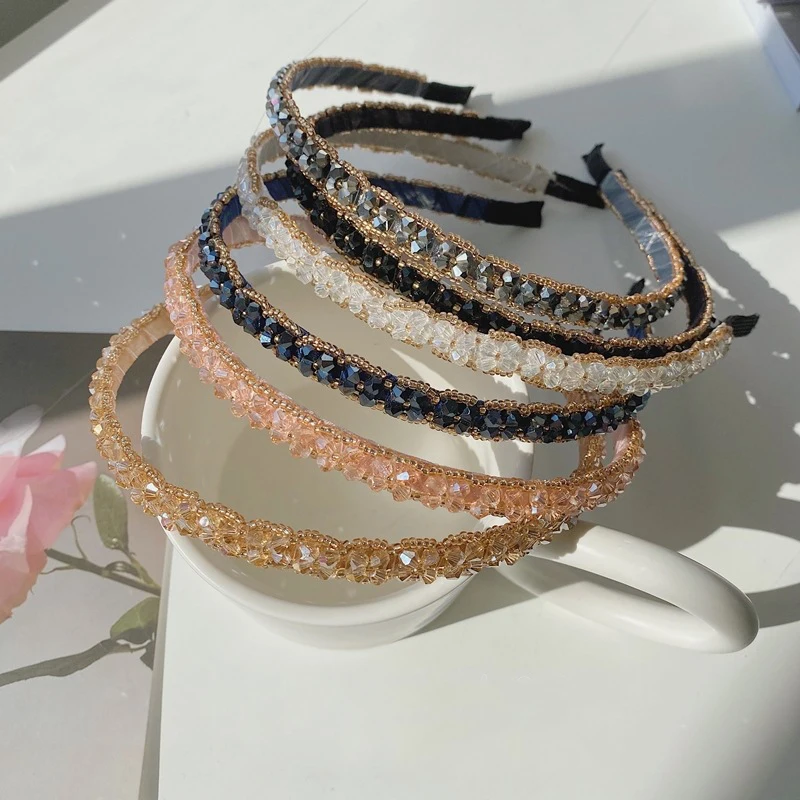 

New Shiny Luxury Rhinestone Hair Band Girls High Quality Diamond Hair Hoop Accessories for Women Crystal Headbands Ornaments