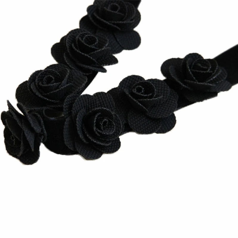 Готический венок ручной работы на Хэллоуин обруч из ткани с черными розами