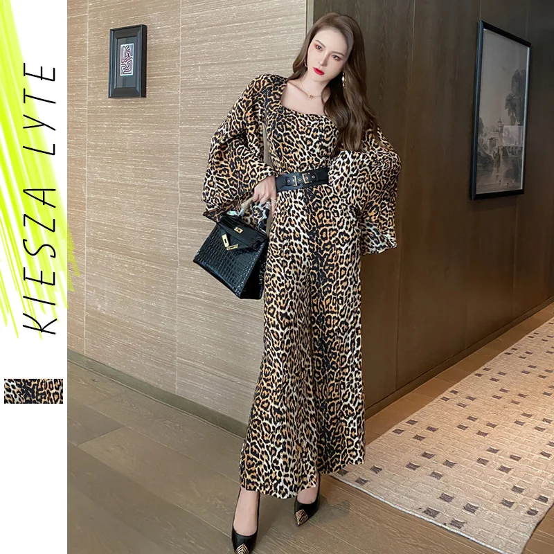 Комбинезон женский с квадратным вырезом пикантный длинный расклешенный ромпер