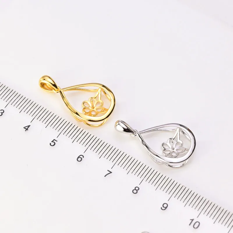 

DIY Pearl Accessories S925 Sterling Silver Concealer Beads Jade Pendant Base Empty Support For Women Making Jewelry Gift