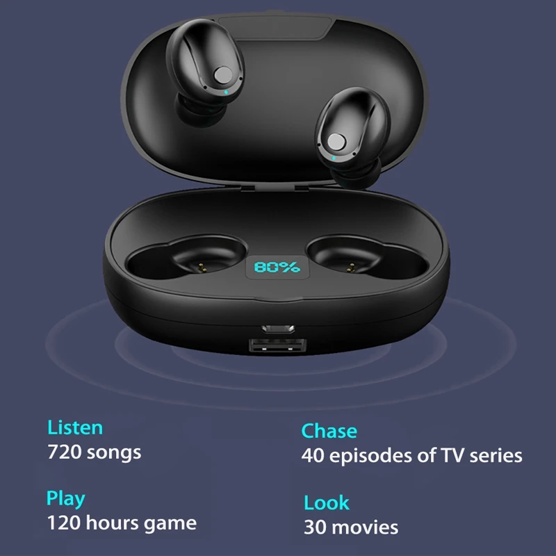 T5S TWS Bluetooth 5 0 наушники большой емкости внешний аккумулятор умный светодиодный