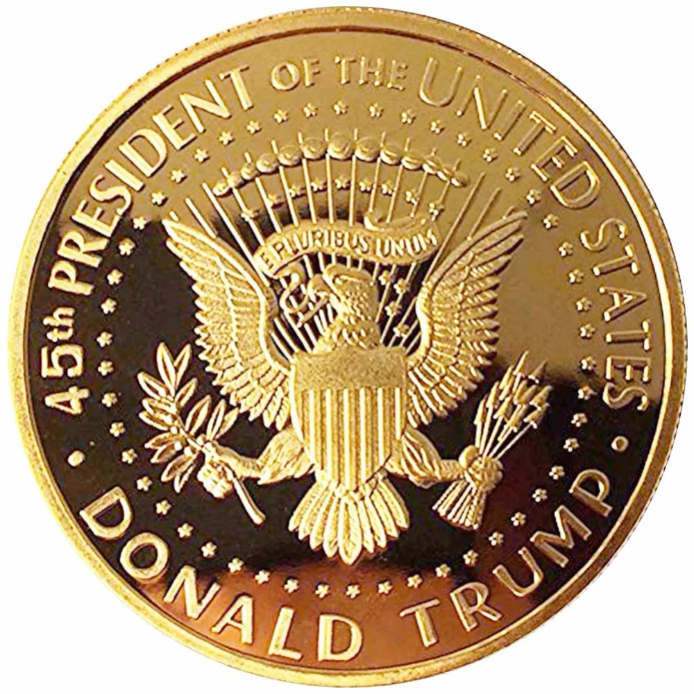 

45th United States President Donald Coin Trump 2017/2018 Commemorative Coin Plated Collectible Coin Crafts Art Souvenir