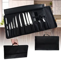 xyj kitchen cooking chef knife bag roll bag carry case bag kitchen cooking portable durable storage 12 pockets black colors tool