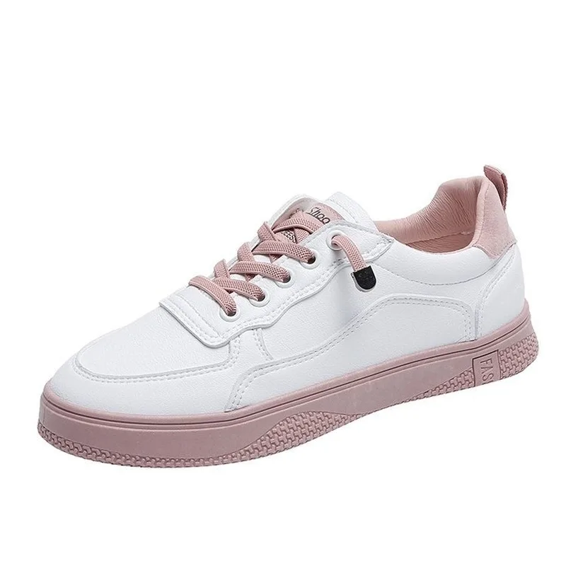 Casual Women Shoes Spring Autumn Ladies Sneakers Breathable Fashion Simple White Pu Leather Female Shoes Outside Leisure Trend