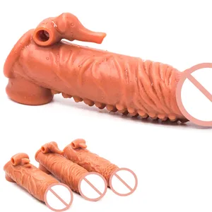 Многоразовая насадка на презерватив для пениса, фаллоимитатор и вибратор, интимные товары