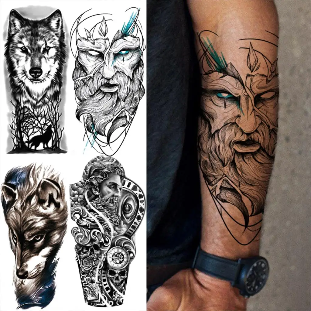 Временные татуировки 3D злого демона дьявола предплечья для мужчин женщин