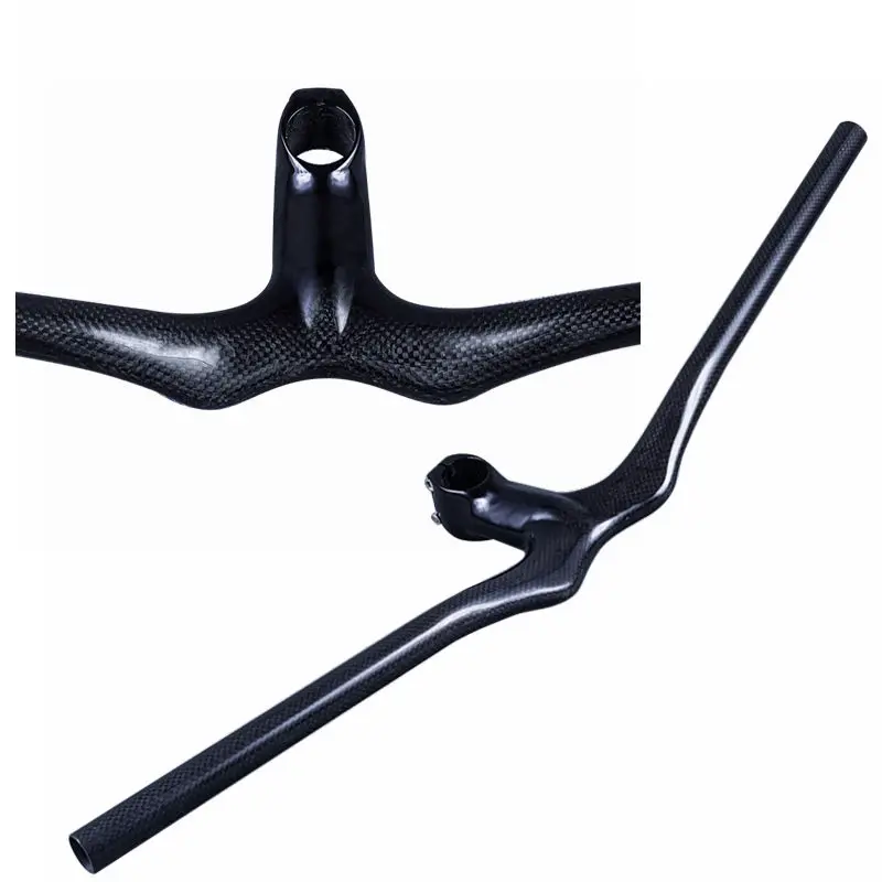 

Cycling Parts Glossy 3K Carbon Fibre Mountain Bike Rise Handle Bar MTB Bicycle Integratived Handlebar 600-720mm Stem 90-120mm