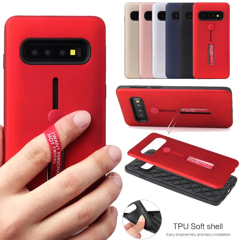 2 в 1 однотонный чехол - подставка для Samsung S8 S9 S10 Plus S10E 5G Чехол- держатель Galaxy S20 Note10