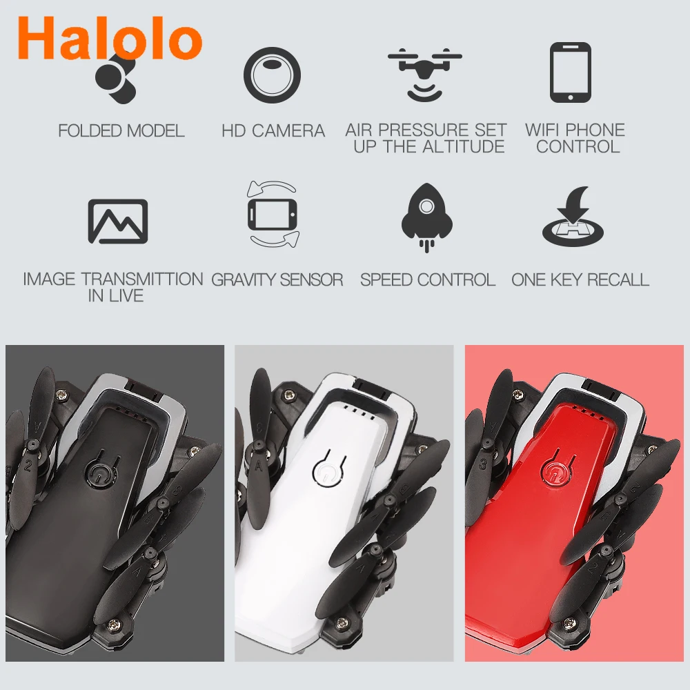 

Halolo LF606 1080P Mini Drone With HD Camera Drone Hight Hold Mode RC Quadcopter RTF WiFi FPV Foldable Helicopter VS E61 Drone