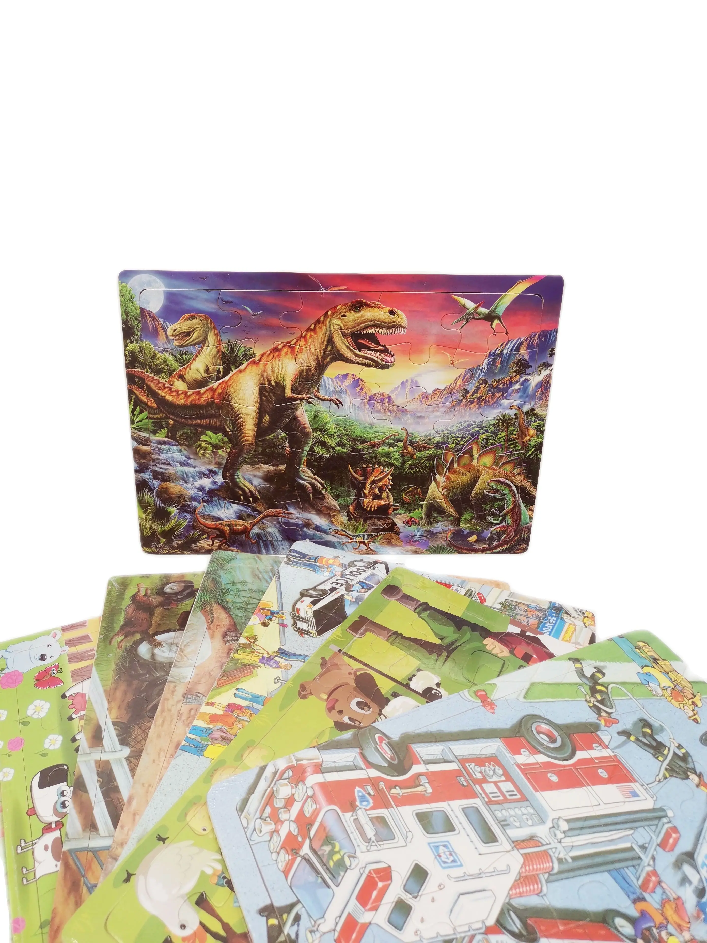 

25 Pieces Wooden Toys Jigsaw Puzzle Wood Cartoon Animal Vehicle Kids Early Learning Baby Educational Toys for Children Puzzles